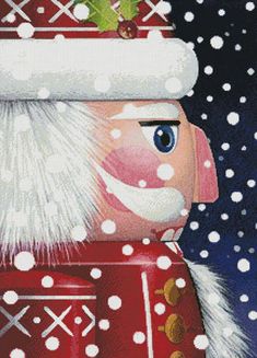 a painting of a nutcracker in the snow