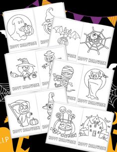 printable halloween coloring pages for kids to color and practice their handwriting on the page