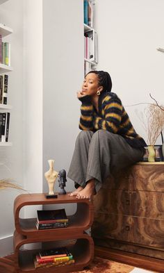 Black Women Apartment, Fall High-waisted Relaxed Fit Parachute Pants, Editorial Home Photography, In Home Editorial Shoot, Closet Photoshoot, House Photoshoot Ideas, Editorial Bedroom Photoshoot, Parachute Pants Celebrities, Nighttime Routine