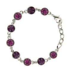 Silver Tone Fuchsia Amethyst Channel Bracelet Channel Jewelry, 1928 Jewelry, Amethyst Crystals, Amethyst Purple, Crystal Drop, Jewelry Companies, Amethyst Crystal, Silver Roses, 404 Error