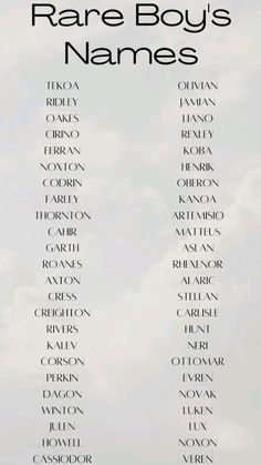 an image of the names of some people in front of a blue sky with clouds