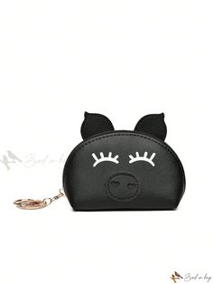 Bird in Bag - Stylish and Compact Simple Printed Short Wallet - Elevate Your Daily Look with this Fashionable Cartoon Piggy Coin Purse! Convenient and Adorable Card Holder, Handbag, and Phone Bag - Perfect for On-the-Go! Cute Travel Bag With Card Slots, Cute Black Coin Purse As Gift, Cute Black Wallet As Gift, Cute Black Wallet Perfect For Gift, Cute Black Coin Purse For Everyday Use, Novelty Portable Bag For Gift, Cute Black Coin Purse For Everyday, Cute Black Coin Purse For Gift, Cute Black Wallets For Gift