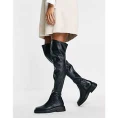 Features: Thigh High Boots By Vagabond Shoemakers Tight-Fitting Style Zipper Closure At Inside Leg Boxy Square Toe Low Heel Chunky Sole Soft Leather Upper Textile Lining Color: Black Retail: $265 Size: 39 (Equivalent To Us Size 8) Measurements: Shaft Height: 25" Calf Circumference: 12" Opening At Thigh: 16.5" Heel Height: 1.5" Condition: New Without Tags Or Box, Never Worn Material: Genuine Leather Trendy Leather Over-the-knee Boots, Trendy Leather Over-the-knee Platform Boots, Trendy Over-the-knee Leather Boots, Vagabond Eyra, Vagabond Shoes, Black High Boots, Black Knee High Boots, Black Leather Heels, Thigh High Boots