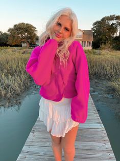 Heartbreaker Hot Pink Jacket | Sassy Shortcake | sassyshortcake.com Hot Pink Jacket, Pink Fleece Jacket, Sassy Shortcake, Preppy Jacket, Patriotic Dresses, Pink Fleece, Mini Slip Dress, Pink Jacket, Going Out Dresses