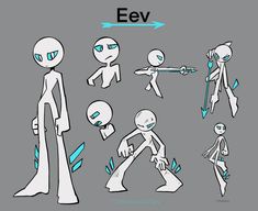 an animation character is shown with different poses and expressions for each character in the game