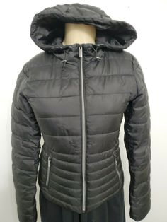 Zara woman Quilted Puffer Hooded Black Jacket Size S Jacket~ gently worn ~ lightweight padded lining inside~ 2 side  zipper pockets~ adjustable tighten hooded with quilted embossing pattern make chic&stylish look ~ it has lite  damage spots( photo #7) lightly glued down~ nice price~ Priority shipping Zara Hooded Winter Jacket, Zara Hooded Puffer Jacket For Cold Weather, Zara Casual Hooded Jacket For Cold Weather, Zara Woman, Black Jacket, Zara Women, Side Zipper, Puffer, Winter Jackets