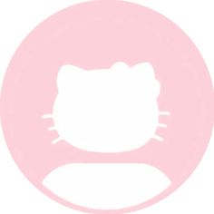 an image of a hello kitty face in the middle of a pink circle with white outline