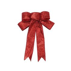 a red bow on a white background