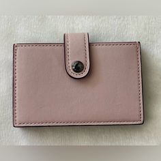 Excellent Used Condition. Glovetanned Leather Five Compartments Snap Closure, Leather Lining 4 1/4" (L) X 2 3/4" (H) X 3/4" (W Cardholder Wallet Coach, Accordion Cards, Bags Coach, Card Case, Coach Bags, 4 H, Snap Closure, Pink Color, Wallets