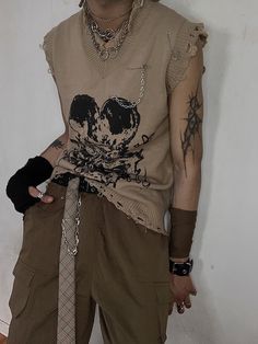 Halloween Fits Men, Harajuku Mens Fashion, Grunge Clothes Men, Edgy Outfits Men, Halloween Man, Layering Fashion, Floral Halloween, Streetwear Ideas, Estilo Harajuku