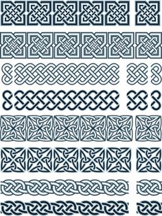 a set of celtic patterns and designs for tattoo or other uses, including the letter s