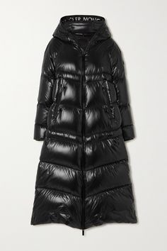 Moncler says its functional, practical and fashionable 'Chanon' coat is designed for those with active lifestyles. Made from shiny coated-shell with a  laqué  lining, it's detailed graphic quilting and has a logo-stamped, adjustable hood. The down and feather filling promise to keep you feeling warm and cozy. Moncler Jacket Women, Oversized Puffer, Quilt Coat, Moncler Women, Moncler Jacket, Quilted Coat, Long Sleeves Coats, Coat Black, Winter 2023