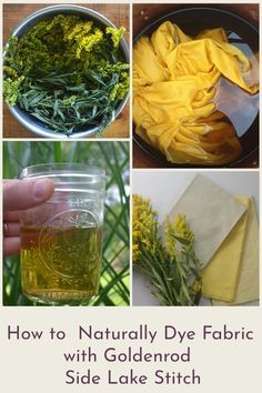 how to naturally dye fabric with goldenrod and side lake stitch - step by step instructions