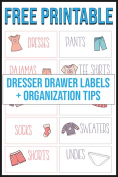 free printable dress up labels and organization tips