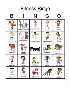 Are you a PE teacher or a teacher looking to get your students up and moving? Then this is the perfect game for your class! This product includes a fun Fitness Bingo Game! Included are 30 different bingo cards and a calling card list. Have the students act out the exercise moves as you call them out! Enjoy! :) Pe Kindergarten Games, Fitness Bingo, Exercise Moves, Physical Education Lessons, Bingo For Kids, Pe Teacher, Obstacle Courses, Health Class, Pe Teachers