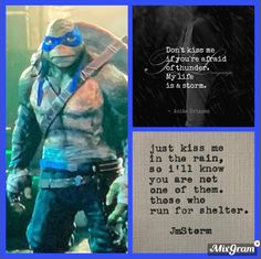 an image of a man with a blue mask on and some words in the background