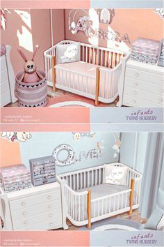 there are three different pictures of a baby crib