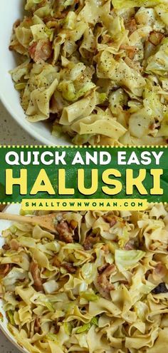 this is an image of quick and easy haluski