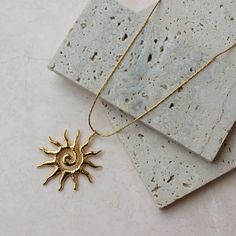 £13.99 Adjustable Sun Design Jewelry, Gold Sun Design Pendant Jewelry, Gold Sun Design Round Pendant Necklace, Gold Necklace With Sun Design Round Pendant, Gold Pendant Charm Necklace For Summer, Minimalist Gold Necklace With Sun Design, Sun-shaped Necklace As A Summer Gift, Sun-shaped Necklace For Summer Gifts, Summer Sun Necklace For Gift