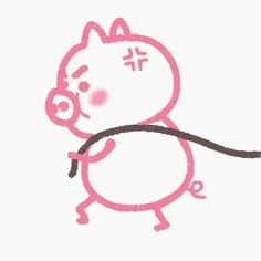 a drawing of a cat holding a string