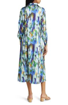 Be a walking work of art in this elegant shirtdress awash in watercolor brushstrokes and cut from wrinkle-resistant, shape-retaining fabric. Spread collar Long sleeves with button cuffs Lined 71% cotton, 26% nylon, 3% spandex Hand wash, line dry Imported Watercolor Brushstrokes, Shirtdress, Brush Strokes, Hand Wash, Walking, Nordstrom, Spandex, Collar, Long Sleeve