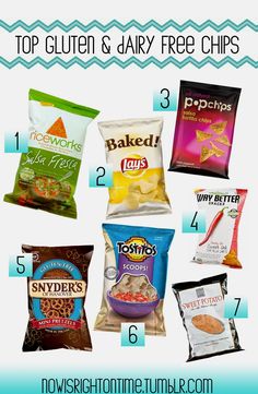 the top gluen and dairy free chips are shown in this post - it - up