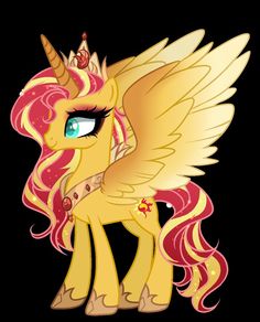 a pink and yellow pony with wings