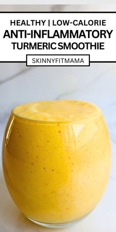 Turmeric Smoothie Recipe, Turmeric Drinks For Inflammation, Antiinflammatory Smoothies, Vanilla Yogurt Smoothie, Inflammation Smoothie, Ginger Smoothie Recipes, Smoothie Fast, Smoothie Recipies, Inflammation Recipes