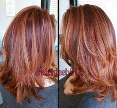 plum auburn hair with copper highlights Auburn Hair Color Ideas, Auburn Hair Color, Auburn Balayage, Red Hair With Highlights, Hair With Highlights, Copper Highlights, Ombré Hair