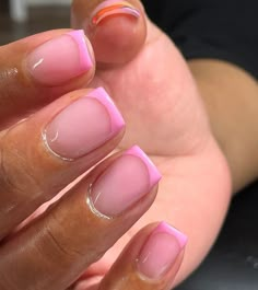 Pink Biab Nails, Pink Nails Square, Overlay On Natural Nails, Short Pink Nails, Biab Nails, Overlay Nails, Gel Overlay, Pink Gel Nails, Acrylic Nail Set