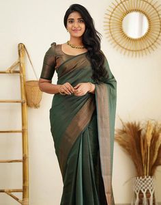 Type: Saree Saree Color: Bottle Green Blouse Color: Bottle Green Saree Length: 6.3 Mtrs (With Blouse) Blouse Length: 0.80 Mtrs Fabric: Soft Silk Work: Zari Weaving Care Instruction: Hand Wash Product Code: 28407 Bottle Green Blouse, Bottle Green Saree, Kerala Saree Blouse Designs, Silk Saree Blouse Designs Patterns, Cotton Saree Blouse Designs, New Saree Blouse Designs, Fashionable Saree Blouse Designs, Silk Saree Blouse Designs