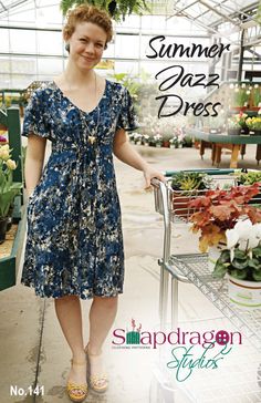 PDF Summer Jazz Dress Pattern Snapdragon Studios | Etsy Jazz Dress, Clubbing Outfits, Dress Drape, Flowing Skirt, Dress Sewing Pattern, Draped Dress, Sleeves Pattern, Top Pattern