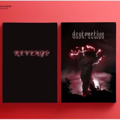 two book covers with lightning in the background