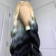 Ombre Blonde to Black Preplucked Long Lace Front Wig Body Wave 180%Density Hairline Glueless For Blonde To Black, Event Hairstyles, Hair Magic, 13x4 Lace Front Wig, Braid Wig, Hollywood Hair, Gorgeous Hairstyles