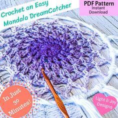 the crochet on easy manual for making a handmade dream catcher with instructions