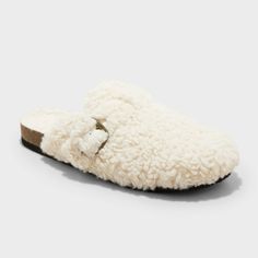 Keep your feet feeling toasty and warm during cool-weather outings with these Nyla Faux Shearling Clog Slippers from Auden™. Featuring a round-toe front with an adjustable metal buckle accent, they bring on-trend flair to your look. The faux fur upper and contoured footbed keep your feet comfy wherever the day takes you, and the slip-on style makes for easy wear. Pair with anything from a casual dress to a blouse and skirt to complete the look. Auden™: Comfort true to every shape & hue. Fur Loafers, Beach Socks, Glitter Boots, Shearling Slippers, Suede Clogs, Slide Slippers, Clog Slippers, Loafer Slippers, Buckle Boots