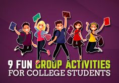 people are standing together with the text 9 fun group activities for college students