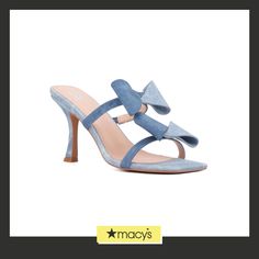 in stock Denim Blue Open Heel Sandals For Summer, Chic Open Toe Denim Sandals, Chic Denim Open Toe Sandals, Denim Blue Heels For Spring Party, Denim Blue Sandals For Spring, Chic Denim Sandals For Spring, Trendy Denim Blue Sandals, Chic Denim Blue Open Toe Sandals, Summer Denim Heels For Party