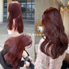 Wine Hair, Red Hair Inspo, Cherry Hair, Hair Inspiration Long, Hair Tint, Hair Color Streaks, Hair Color Auburn, Haircuts For Wavy Hair, Pretty Hair Color