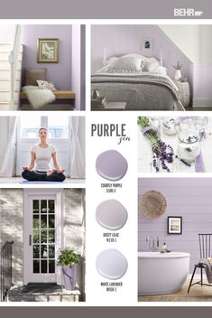 the color scheme is purple and it's all in shades of gray, white, and lavender