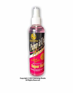 Dries faster and has greater holding power and more conditioners than regular spritz. Directions: Hold bottle 8 to 12 inches from hair. Spray evenly over desired style. Allow hair to dry. Features & details 1pcs BB Pump it Up! Styling Spritz, Gold Super Hold 8oz Super Hold Gold Dries Quickly Leaving Your Hair Exactly As You Shape Pump It Up Goes Beyond Styling The Hair Enriches and Protects With Silk Protein and Panthenol Leaving A Lustrous Rinses Out Easily and Leaves No Build Up Frozen Hair, Pump It Up, Hair Spray, Wig Styles, Hair Products, Dish Soap Bottle, Cleaning Supplies, Hold On, Hair Care