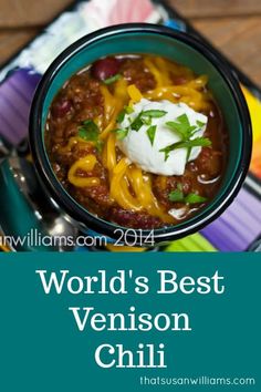 the world's best venison chili with sour cream and sour cream in it