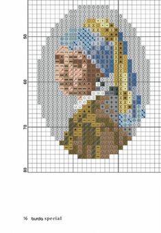 a cross stitch pattern with the image of an old man