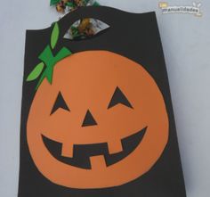 a paper bag with a jack o lantern on it