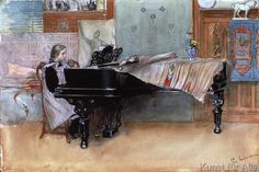 Carl Larsson - Suzanne am Klavier Piano Art, Playing The Piano, Playing Piano, Wow Art, The Piano, Post Cards, Cool Posters