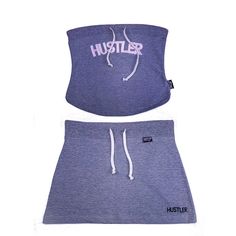 Vintage Y2K hustler sweatshirt fabric tube top and matching mini skirt set.  So iconic! Great condition ultra rare samples. Marked a size M but please refer to measurements below for best fit... Measurements laying flat to stretched- Top bust: 30" - 36" (adjustable drawstring) Top length: 13" Skirt waist: 32" - 40" (adjustable drawstring) Skirt length: 14" Sweatshirt Skirt Set, Tube Top And Mini Skirt, Drawstring Skirt, Drawstring Top, Sweatshirt Fabric, Lounge Set, Lounge Sets, Tube Top, Skirt Length