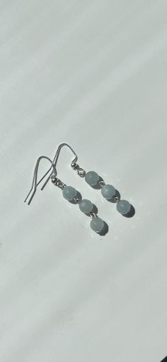 Handmade Minimalistic Silver Earrings with Blue-Gray Crystal Beads, Handmade Simplistic Short Dangle Drop Earrings, Handmade Simple Earrings that go with anything. Simple Beaded Earrings, Crystal Bead Earrings, Handmade Earrings Beaded, Beads Handmade, Simple Earrings, Bead Earrings, Earrings Silver, Favorite Things Gift, Earrings Handmade