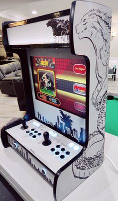 an arcade machine with two different games on it