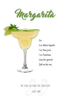 margarita cocktail with lime garnish on the rim