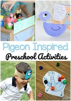 pigeonon inspired preschool activities and crafts for kids to do with their teacher's school supplies